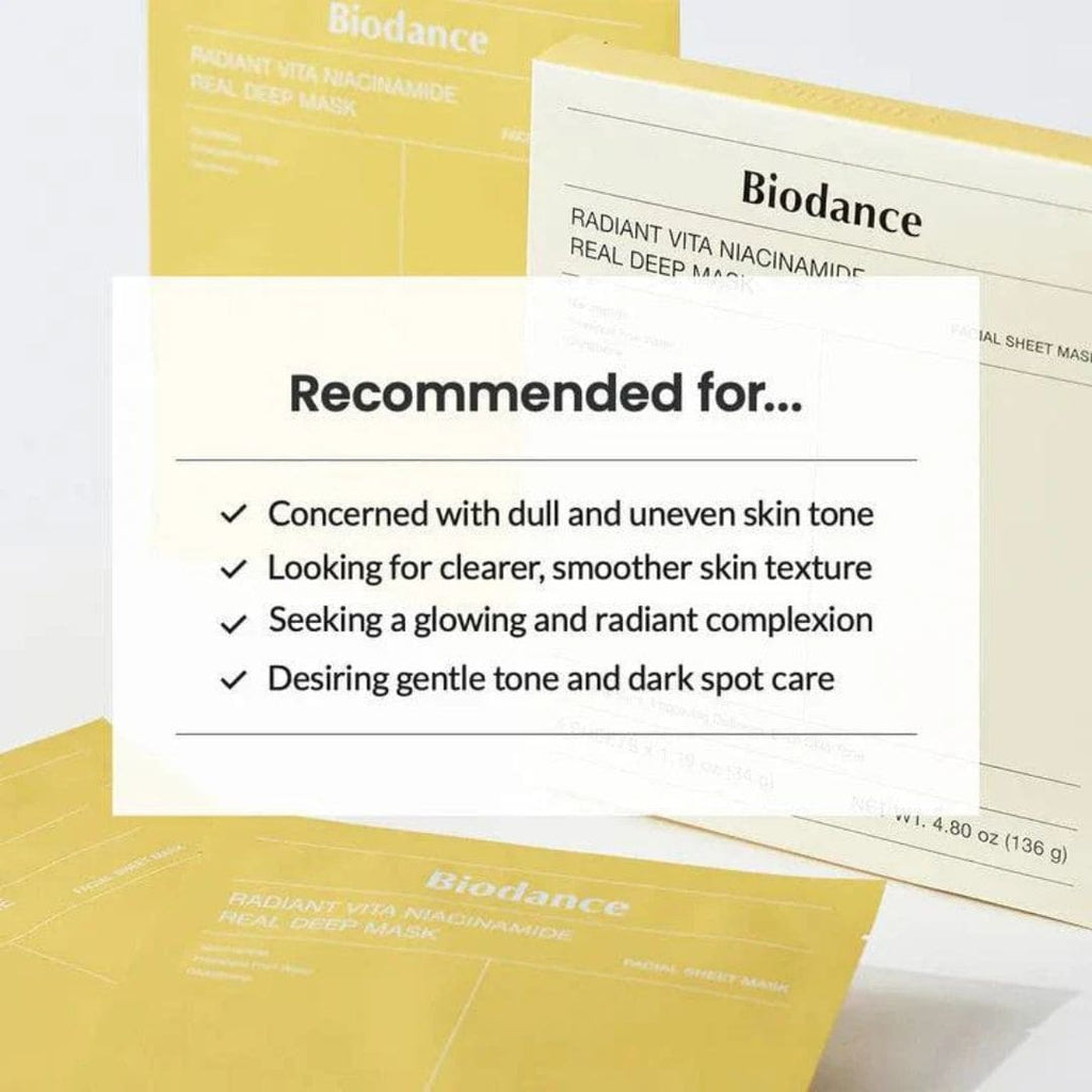 Biodance Radiant Vita Niacinamide Real Deep Mask — 4 Pack